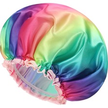 Kazan Hobi Mikimini Rainbow Duş Başlığı, Tekrar Kullanılabilir, Yıkanabilir, Çift Katmanlı Su Geçirmez Duş Başlığı (Xl (2 Adet), Gökkuşağı-A)
