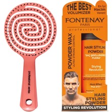 Kazan Hobi Fontenay 3 Boyutlu Saç Fırçası ve Pudra Toz Wax Ultra Strong Turuncu 20GR 2'li Set