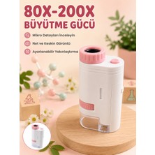 Artepieza Eğitici Taşınabilir Mikroskop  Ayarlanabilir Focus, LED Işık ve 80X-200X Yakınlaştırma - Lisinya