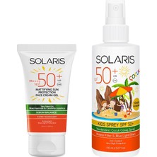 Kazan Hobi Solarıs Yağlı Cilt Tipleri Için Jel Güneş Kremi (Mat) Spf 50+ (50 Ml) ve Çocuk Güneş Kremi Sprey Spf 50+