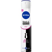 Kazan Hobi Nıvea Kadın Sprey Deodorant Black&white Invisible Clear 200 Ml, 72 Saat Anti-Perspirant Koruma, Ekonomik Boy
