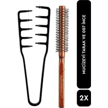 Kazan Hobi Elsa Professional Mucizevi Tarak ve 007 Ince Saç Fırçası Set