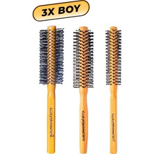 Kazan Hobi Elsa Professional 3x Natürel Erkek Saç Fırçası Set