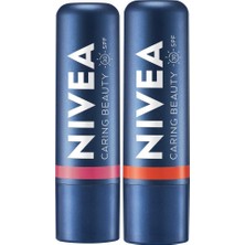 Kazan Hobi Rose Renkli Nemlendirici Dudak Bakım Kremi ve Mercan Dudak Bakım Kremi 4,8gr SPF30, Allık Etkisi