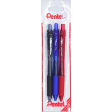 Kazan Hobi Pentel Energel 0.5 mm Likit Roller Kalem Siyah/mavi/kırmızı 3'lü Set