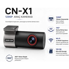 Cenova Cn-X1 Araç Kamerası | 360° Döner Başlıklı Dashcam | Wi-Fi Destekli | 1296P