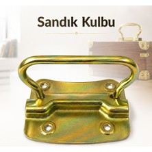 Badem10 Sandık Kulpu Sarı Renk 1 Adet Metal Mobilya Dolap Çekmece Kutu Taşıma Kulbu Montaj Uyumlu