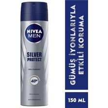 Kazan Hobi Nıvea Men Erkek Sprey Deodorant Silver Protect 48 Saat Anti-Perspirant Koruma (150 Ml)