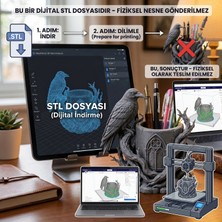 Gotik Kuzgun Kalemlik 3D Baskı Dosyası (Stl) - Fiziki Kargo Gönderilmez