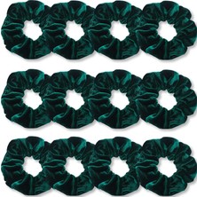 Kazan Hobi Ivaryss Koyu Yeşil Scrunchies, Premium Kadife Yumuşak Saç, Kırçıllı Hacimli, Düz Renkler Kalın Elastik Bantlar, Kadınlar ve Kızlar Için Saç Aksesuarları, 12'li Paket