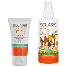 Kazan Hobi Solaris Güneş Kremi Yaşlanma Karşıtı Spf 50+ (50 Ml) ve Çocuk Güneş Kremi Sprey Spf 50+ Yüksek Koruma (150 Ml)
