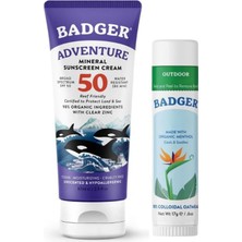 Kazan Hobi Badger Organik Güneş Seti: Spf 50 Güneş Kremi + Nemlendirici Stick
