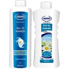 Kazan Hobi Ersağ Papatya Özlü Sivi El Köpüğü 1000 ml ve Sıvı El Sabunu 1000 ml (Ikisi Bir Arada)