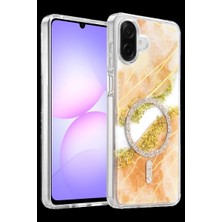 Royaleks Onegif Samsung Galaxy A07 4g Lotus Simli Magsafe Kapak - Turuncu