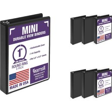 Kazan Hobi Samsill Economy 3 Halkalı Mini Bağlayıcı, Abd'de Üretilmiştir, 5/8 Inç Yuvarlak Halka Bağlayıcı, 100 Yaprak Tutar, Siyah, 6'lı Paket (MP32300)