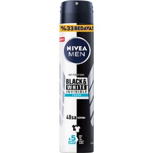 Kazan Hobi Nivea Men Erkek Sprey Deodorant Black&white Invisible Fresh 48 Saat Anti-Perspirant Koruma 200ML
