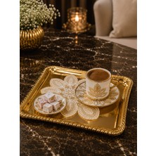 Arlina Home Kids Premium Gold Tepsi Gold Detay  Metal Sunum Seti