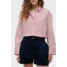 Tommy Hilfiger Poplin Çizgili Oversize Gömlek Kadın Gömlek WW0WW51129 0fc