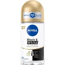 Kazan Hobi Nıvea Kadın Roll On Deodorant Black&white Invisible Ipeksi Pürüzsüzlük 72 Saat Anti-Perspirant Koruma 50ML