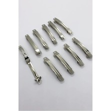 Kazan Hobi 10 Adet 5 cm Gümüş Renk Metal Otomatik Toka Boş Süslenmemiş - TK2702202319