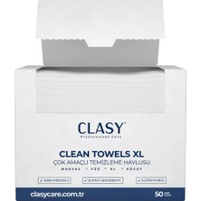 Kazan Hobi Clasycare Clean Towels Xl – 50’li Tek Kullanımlık Yüz Havlusu | Ultra Yumuşak, Hijyenik Cilt Bakım ve Makyaj Temizleme Bezi | Hassas Ciltler Için Dayanıklı ve Seyahat Dostu Bezler