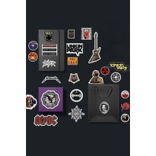 Kazan Hobi Rock Metal Sticker Paketi/bullet Journal Defter Çıkartma Ajanda Laptop Etiket 2