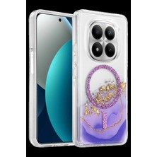 Royaleks Onegif Xiaomi Redmi Note 15 Pro 4g Lotus Simli Magsafe Kapak - Mor
