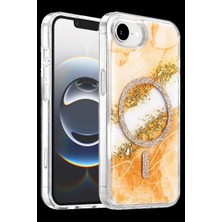 Royaleks Onegif Apple Iphone 17E Lotus Simli Magsafe Kapak - Turuncu