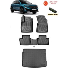 Ahlparts Renault Austral Mild Hybrid 2023 Sonrası Uyumlu 3D Havuzlu Paspas ve 3D Üst Kademe Bagaj Havuzu Seti Asma Koku ve Numaratör Hediyeli
