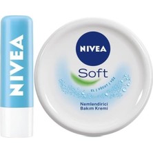 Kazan Hobi Nıvea Hydro Care Dudak Bakım Kremi 4,8gr + Soft Nemlendirici Bakım Kremi 300ML