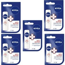 Kazan Hobi Nıvea Lip Med Repair Spf 15 Dudak Bakım Kremi, Vitamin E Içerikli, 5 Adet