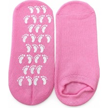 Kazan Hobi Nemlendirici Jel Çorap, Silikon Jel Destekli Topuk Bakım Çorabı, Pembe, Yumuşatıcı Spa Çorabı