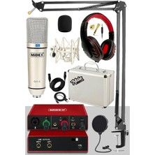 Kazan Hobi Midex Special Paket-1 Stüdyo Ekipmanları Ses Kartı Cx1 Mikrofon Kulaklık Stand