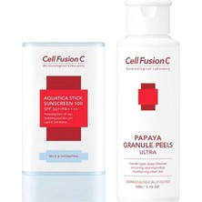 Kazan Hobi Cell Fusion C Tüm Cilt Tipleri Için Yüksek Koruyucu Stick Güneş Kremi ve Enzim Peeling Seti