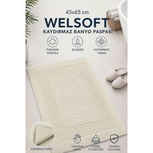 Coton Delux 45X65 cm Welsoft Kaydırmaz Banyo Paspası | Yumuşak Dokulu, Su Emici, Tabanı Kaymaz