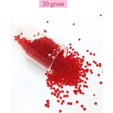 Teda Dökme Cam Kum Boncuk (11/0) 2 mm - 20 Gram -  Şeffaf Kırmızı - BNC021 Teda Najmaddin