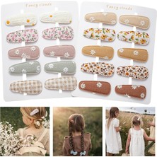 Kazan Hobi Fancy Clouds 20'li Paket Kız Çocuk Bebek Saç Klipsi, Nötr Tam Astarlı Kumaş Çıtçıtlı Klips Iğneleri Çiçek Baskılı, El Yapımı Saç Aksesuarları, Okul Çağı Çocuklar Çocuklar Için Kadın Hediyeleri