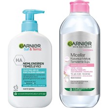 Kazan Hobi Garnier Micellar Kusursuz Makyaj Temizleme Suyu 400ML & Saf & Temiz Nemlendiren Temizleyici 250ML Cilt Bakım Seti