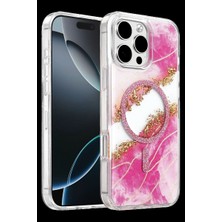 Royaleks Onegif Apple Iphone 16 Pro Max Lotus Simli Magsafe Kapak - Pembe