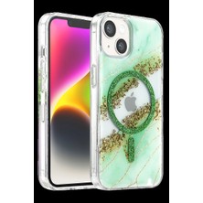 Royaleks Onegif Apple Iphone 14 Lotus Simli Magsafe Kapak - Yeşil