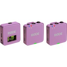 Kazan Hobi Røde Wireless Go (Gen 3) - Üçüncü Nesil, 32-Bit, Çift Vericili, Kayıt Özellikli Kablosuz Mikrofon Seti (Lila)