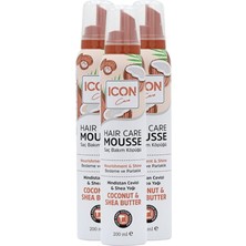 Kazan Hobi Icon Care Icon Saç Bakım Köpüğü Coconut & Shea Butter 3'lü Set