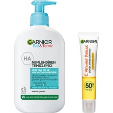 Kazan Hobi Garnier Saf&temiz Nemlendiren Temizleyici 250 ml & C Vitamini Günlük Uv Korumalı Güneş Yüz Kremi SPF50 Görünmez Doku 40ML Cilt Bakım Seti