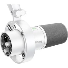 Kazan Hobi Fıfıne Stüdyo Xlr Dinamik Mikrofon, Akış Kaydı Için USB Pc Podcast Mikrofon, Xlr/usb Vokal Mikrofon, Dokunarak Sessiz, Kazanç Düğmesi, Kulaklık Izleme - Amplitank K688 Beyaz