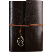 Emin Büyük Yaprak Desenli Deri Defter Emin Najmaddin