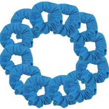 Kazan Hobi Motique Accessories 12'li Paket Düz Saç Tokası Scrunchies - Mavi