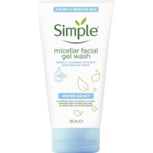 Kazan Hobi Simple Water Boost Micellar Yüz Temizleme Jeli Nemlenmiş ve Ferah Bir Cilt Için, 150 ml