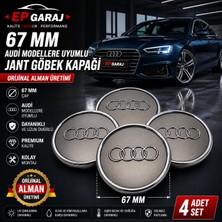 EP Garaj Otomotiv Audi Modellere Uyumlu 67 mm Jant Göbek Kapağı – 4 Adet Set | Orijinal Alman Üretimi