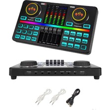 Kazan Hobi Midex VS22 Üst Seviye Stüdyo Kayıt Canlı Yayın Şarjlı Ses Kartı Efektli Radyo Mikseri (Telefon ve Pc Podcast)