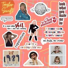 Kazan Hobi Taylor Swift Sticker Seti | Laptop Notebook Telefon Etiket